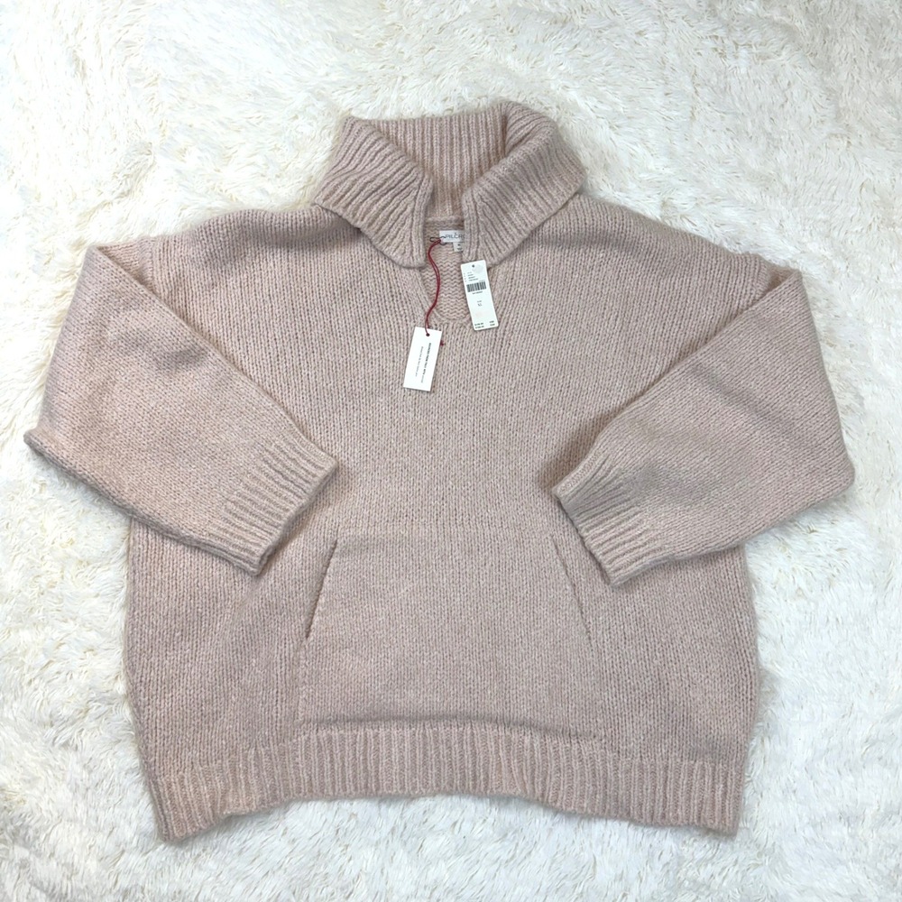 NWT Pilcro Sweater Women XL Pink Italian Wool Blend Cozycore Chunky Knit